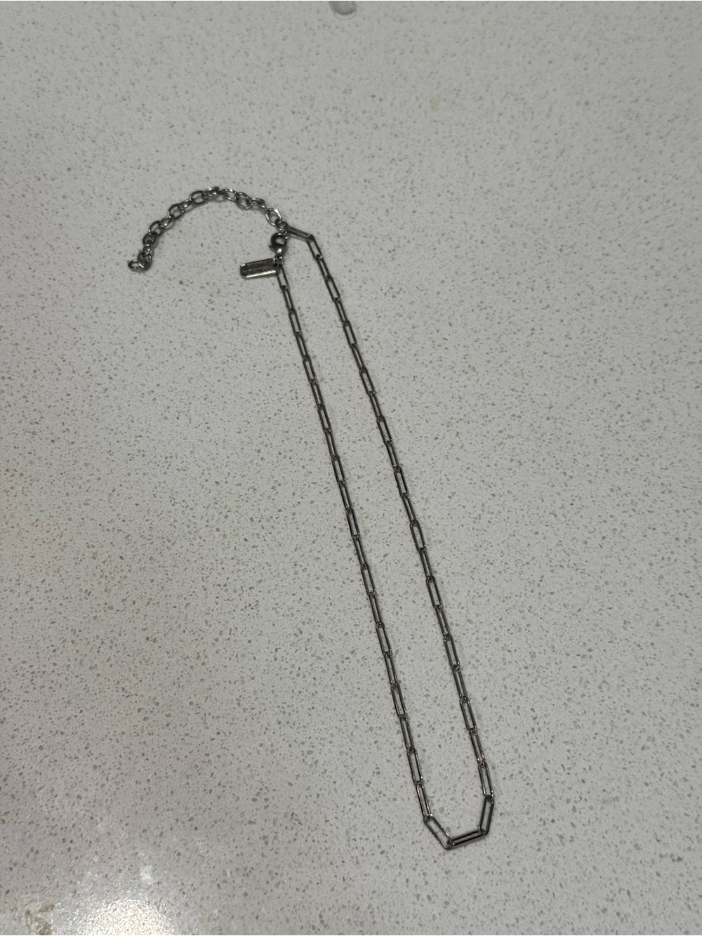 Sterling silver paperclip chain necklace
